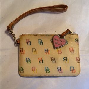 Dooney & Bourke Cream Multicolor Logo Wristlet